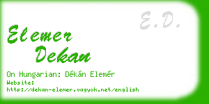 elemer dekan business card