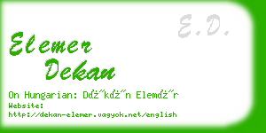 elemer dekan business card